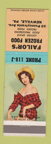 Matchbook Cover - Failor's Frozen Food Newville PA pinup