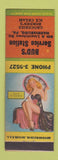 Matchbook Cover - Bud's Service oil gas Harrisburg PA pinup Esso WEAR