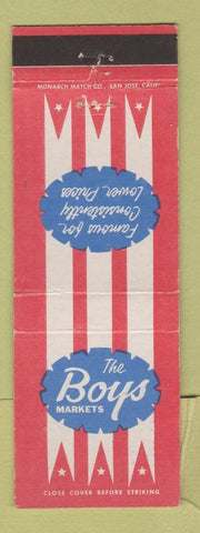 Matchbook Cover - The Boys Markets Grocery CA?