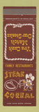 Matchbook Cover - Steak Corral San Gabriel Arcadia Whittier Pasadena CA