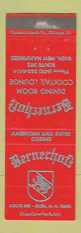 Matchbook Cover - Bernerhof Inn Glen NH WEAR