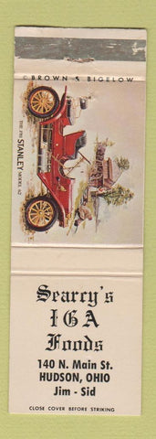Matchbook Cover - Searcy's IGA Grocery Hudson OH WEAR