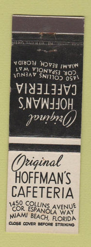 Matchbook Cover - Hoffman's Cafeteria Miami Beach FL