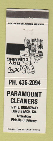 Matchbook Cover - Paramount Cleaners Long Beach CA