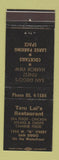 Matchbook Cover - Tom Lai's Restaurant San Diego CA WEAR