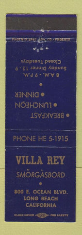 Matchbook Cover - Villa Rey Smorgasbord Long Beach CA