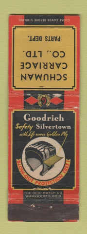 Matchbook Cover - Goodrich Silvertown Shuman Carriage Parts Dept WEAR