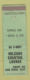 Matchbook Cover - Volcano Cocktail Lounge Long Beach CA WEAR