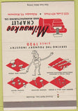 Matchbook Cover - Milwaukee Chaplet Manufacturing WI 40 Strike