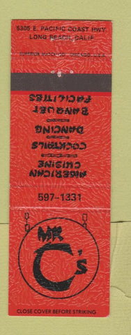 Matchbook Cover - Mr C's Chinese Restaurant Long Beach CA