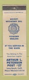 Matchbook Cover - American Legion Arthur Peterson Post Long Beach CA WEAR
