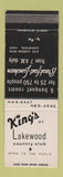Matchbook Cover - King's at Lakewood Country Club CA