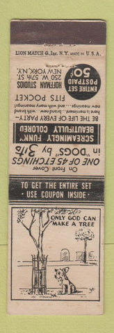 Matchbook Cover - Hoffman Studio's Dog Cartoon New York City WEAR