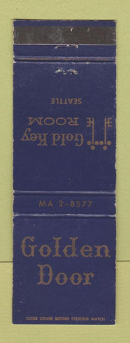 Matchbook Cover - Golden Door Gold Key Room Seattle WA WEAR