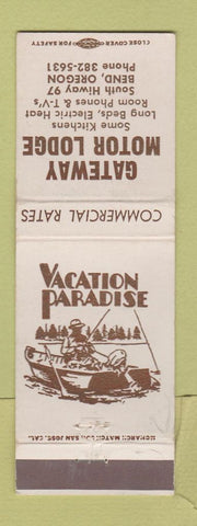 Matchbook Cover - Gateway Motor Lodge Bend OR