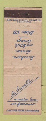 Matchbook Cover - La Buvette Restaurant San Francisco CA