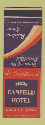 Matchbook Cover - Canfield Hotel Dubuque IA Rainbow Room