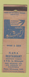 Matchbook Cover - Nana Restaurant Los Angeles CA WEAR
