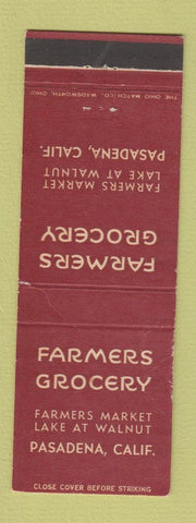 Matchbook Cover - Farmers Grocery Pasadena CA WORN