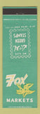 Matchbook Cover - Fox Markets Grocery S&H Green Stamps