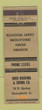Matchbook Cover - Ohio Roofing and Siding Springfield OH WORN