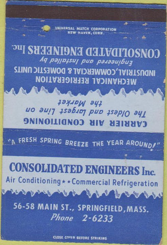 Matchbook Cover - Consolidated Engineers Inc Springfield MA 40 Strike