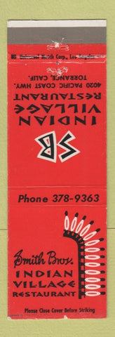 Matchbook Cover - Smith Bros Indian Village Restaurant Torrance CA