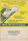Matchbook Cover - Precision Engine Rebuiling San Diego CA 40 Strike