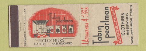 Matchbook Cover - Tabin Pearlman Men's Clothes New York City WEAR