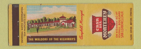 Matchbook Cover - Casa Del Monterey San Leandro CA