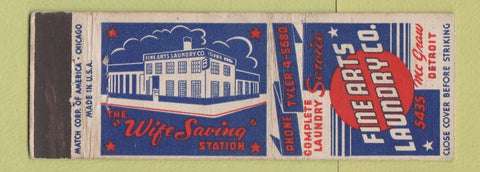 Matchbook Cover - Fine Arts Laundry Detroit MI