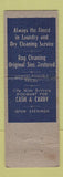 Matchbook Cover - Fine Arts Laundry Detroit MI