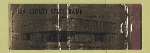 Matchbook Cover - Lea County State Bank Hobbs NM