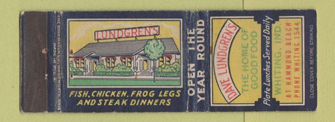 Matchbook Cover - Dave Lundgren's Restaurant Whiting IN