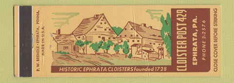 Matchbook Cover - American Legion Cloister Post Ephrata PA