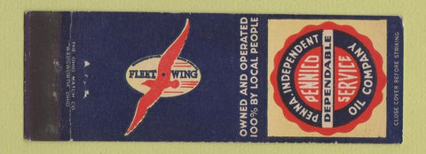 Matchbook Cover - Fleet Wing oil gas Allentown Boytertown Easton Lehighton PA