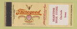 Matchbook Cover - Thorogood Shoes Martin's Shoe Store Clarinda IA Milwaukee