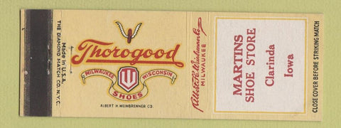 Matchbook Cover - Thorogood Shoes Martin's Shoe Store Clarinda IA Milwaukee