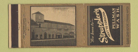 Matchbook Cover - Struppler's Pullman WA restaurant fountain