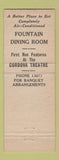 Matchbook Cover - Struppler's Pullman WA restaurant fountain