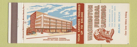 Matchbook Cover - Washington Federal Savings Miami Beach FL George