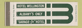 Matchbook Cover - Hotel Wellington Albany NY