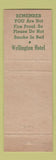 Matchbook Cover - Hotel Wellington Albany NY