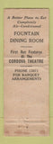 Matchbook Cover - Struppler's Pullman WA restaurant fountain WORN