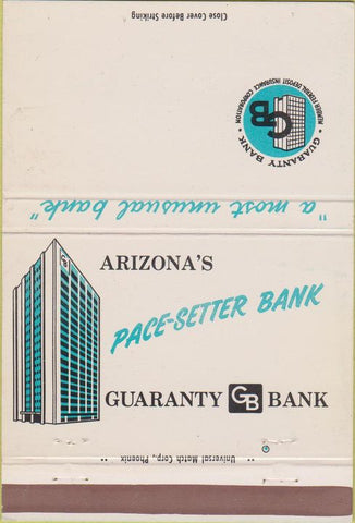 Matchbook Cover - Guaranty Bank Phoenix AZ 40 Strike