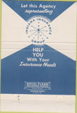 Matchbook Cover - Ruese Insurance Sidney OH 40 Strike