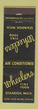 Matchbook Cover - Wheelers Fine Food Standish MI WORN