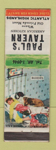 Matchbook Cover - Paul's Tavern Atlantic Highlands NJ WEAR