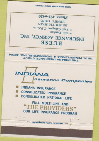 Matchbook Cover - Ruese Insurance Sidney OH 40 Strike