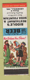 Matchbook Cover - Biddle's Restaurant Cromwell IN hillbilly